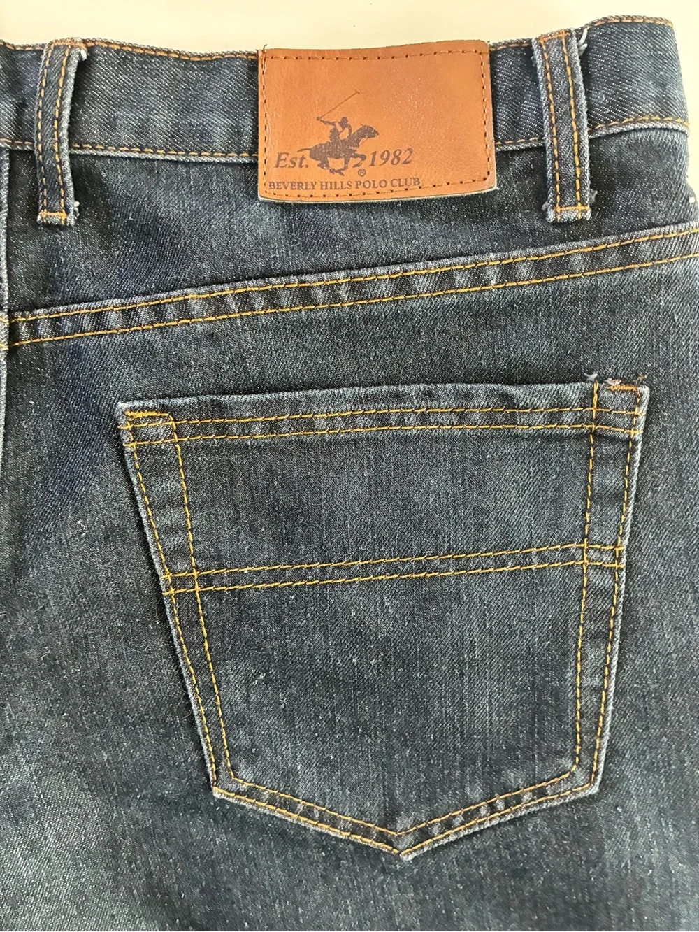 BEVERLY HILLS POLO CLUB 32/32 CLASSIC BLUE DENIM JEAN JORTS CASUAL UNISEX EUC